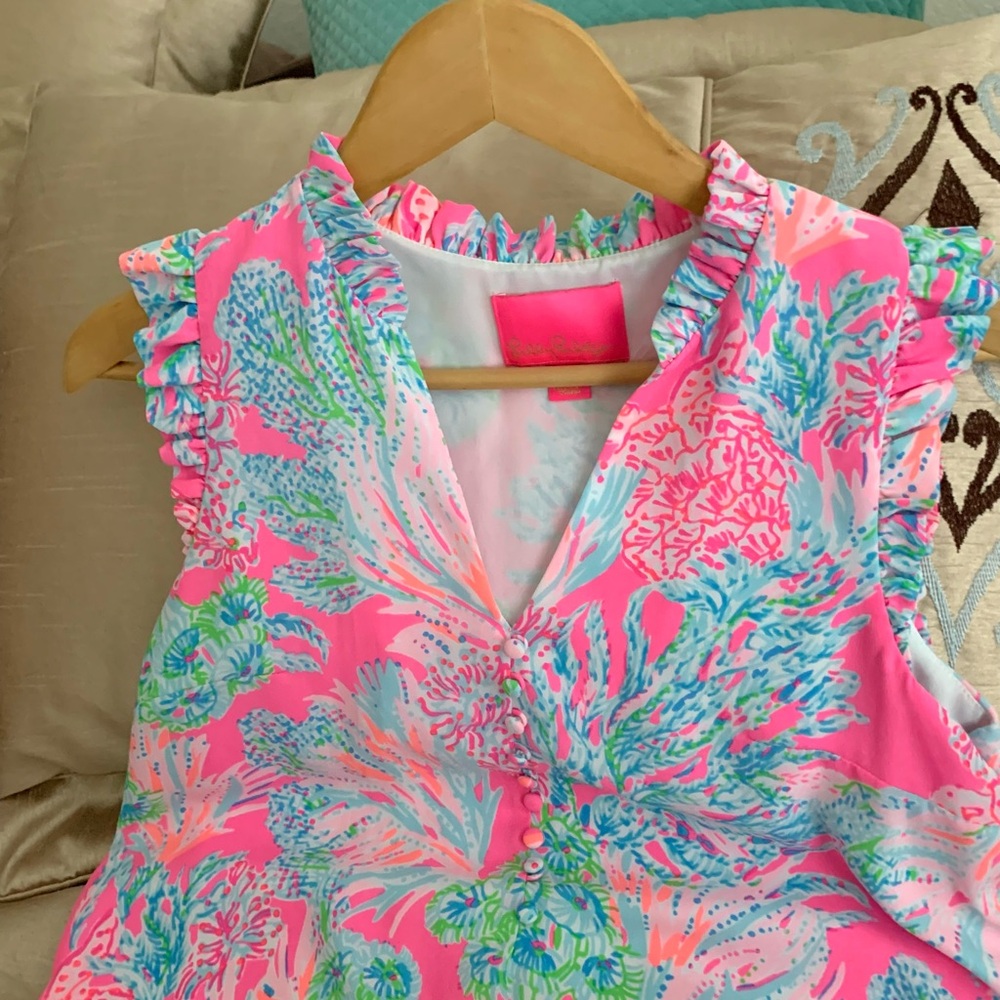 Lilly Pulitzer Ruffle Sleeveless Shift Dress - Picture 4 of 12